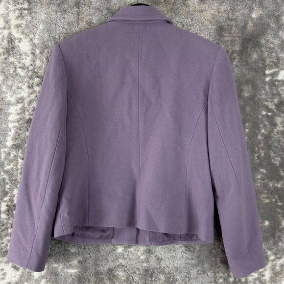 Casual Corner Sz 10 Wool Blend Casual Full Zip Jacket Purple Long Sleeve Outdoor - Picture 4 of 9